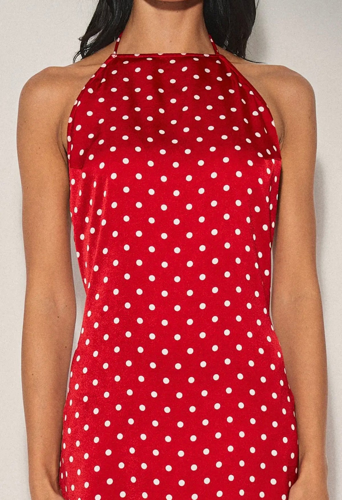 Woven Polka Dot Lace-Trimed
Maxi