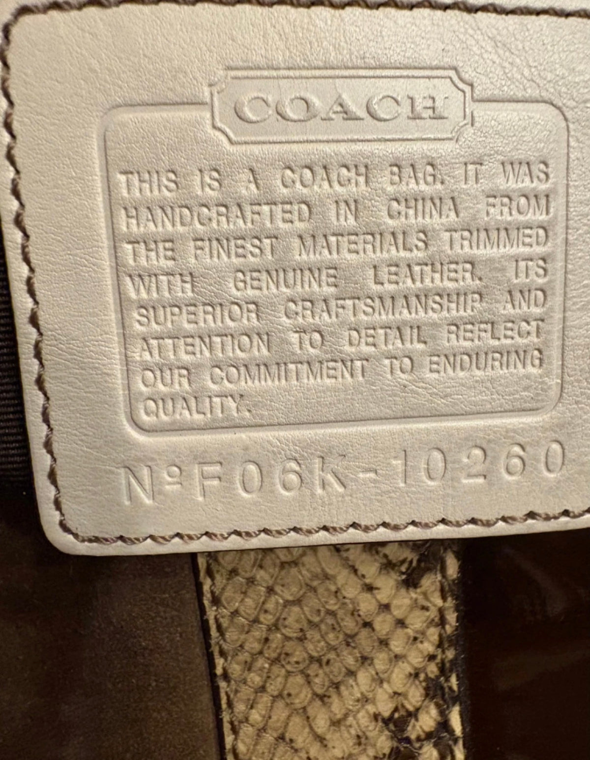 Vintage Coach Signature Python Stripe Ergo / Hamptons Hobo Bag