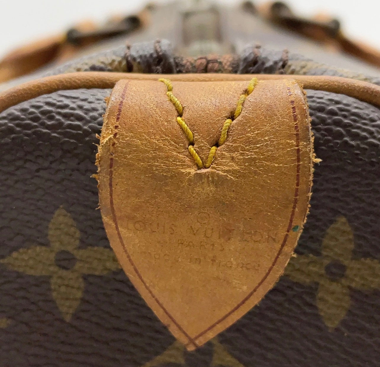 Authentic Louis Vuitton Monogram Keepall 45 M41428 Boston Bag with Nametag