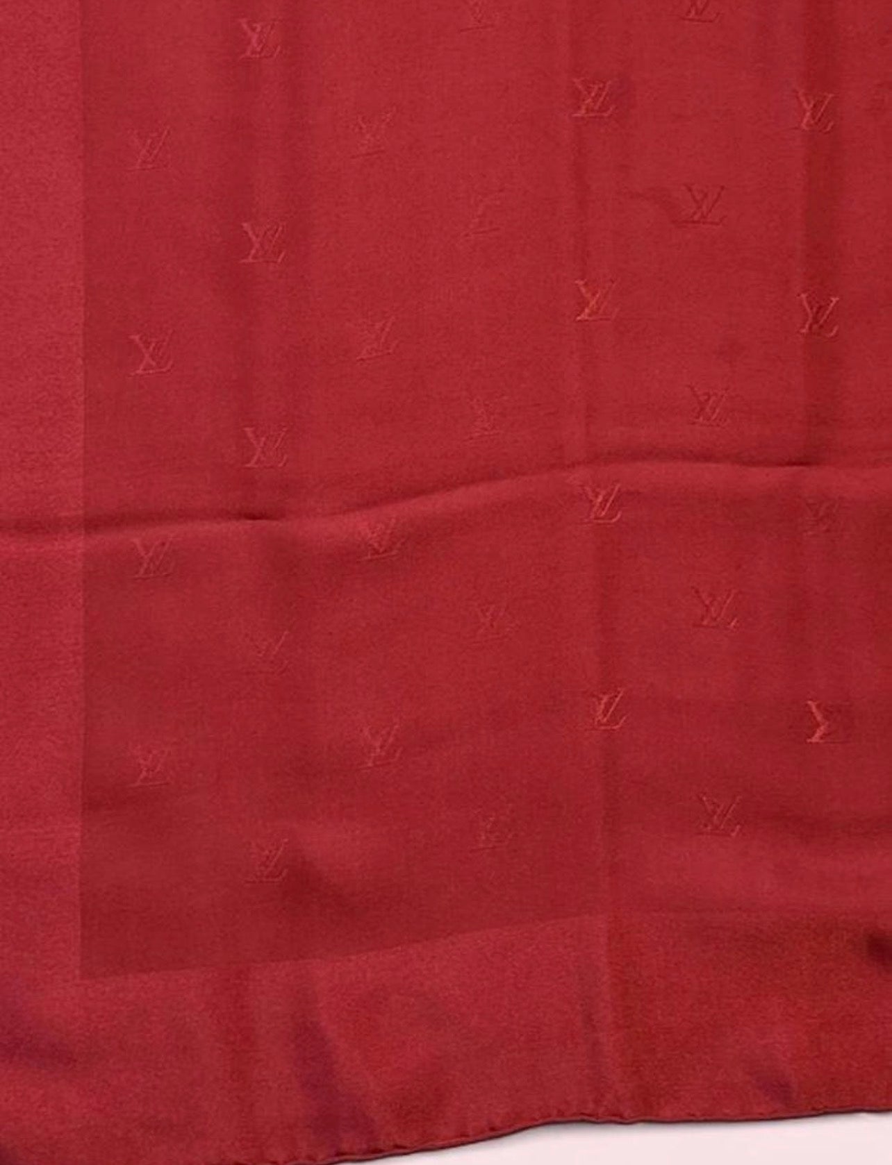 Vintage LOUIS VUITTON Red Silk Scarf
