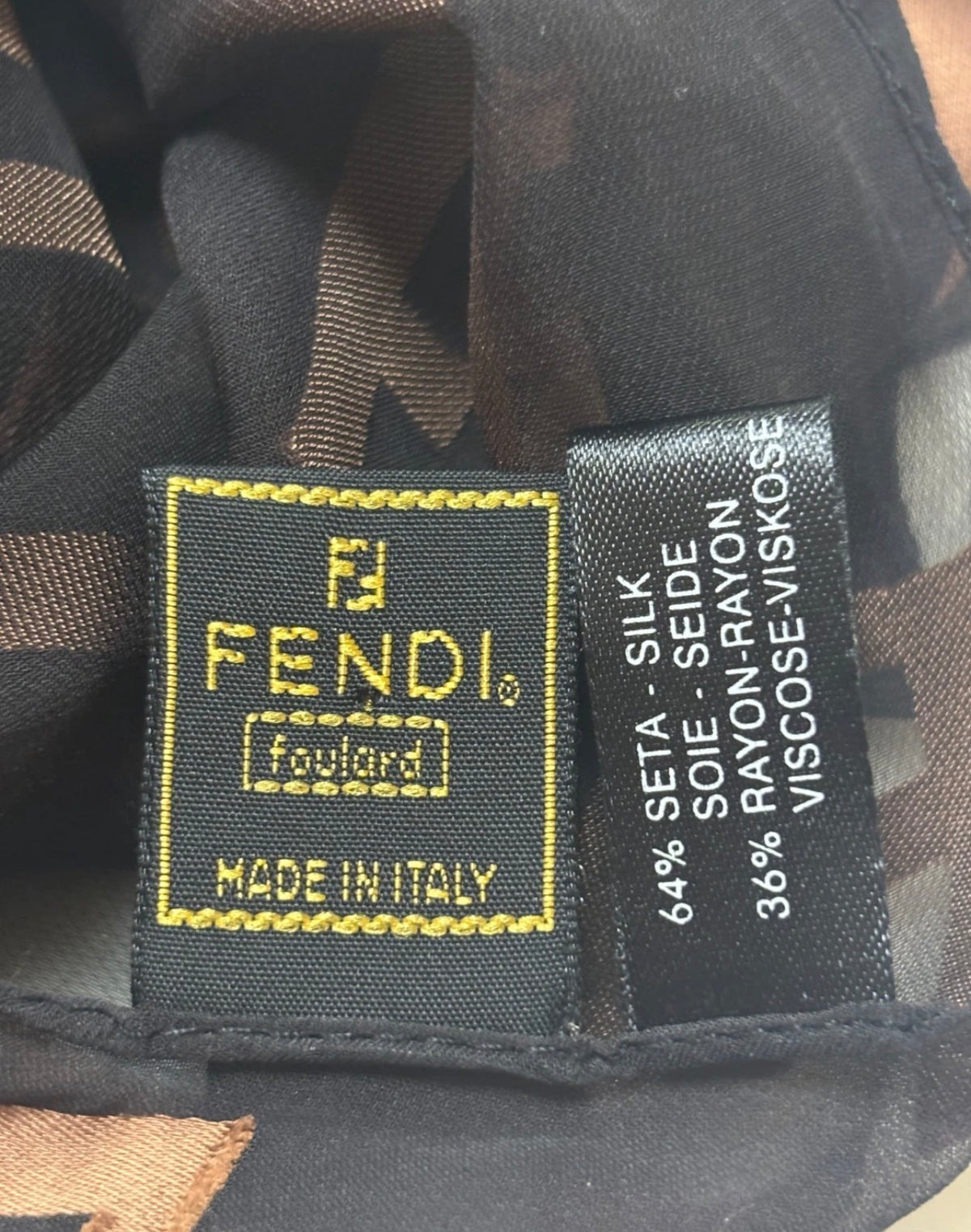 Vintage FENDI FF Logo Silk Scarf