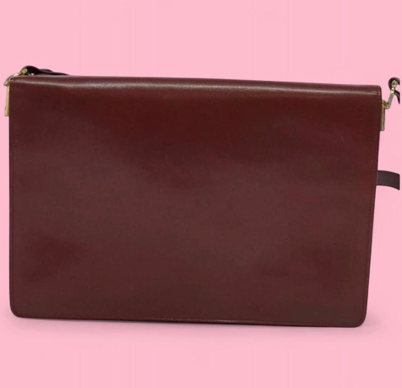Vintage CARTIER Must Line Leather Bordeaux Shoulder Bag