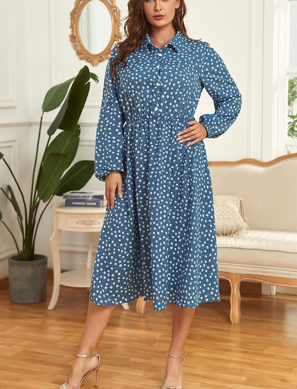 Plus Size Long Sleeve Shirt Dress