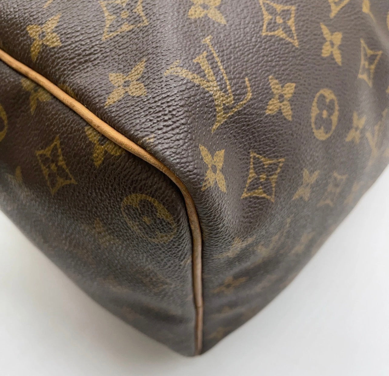 Authentic Louis Vuitton Monogram Keepall 45 M41428 Boston Bag with Nametag