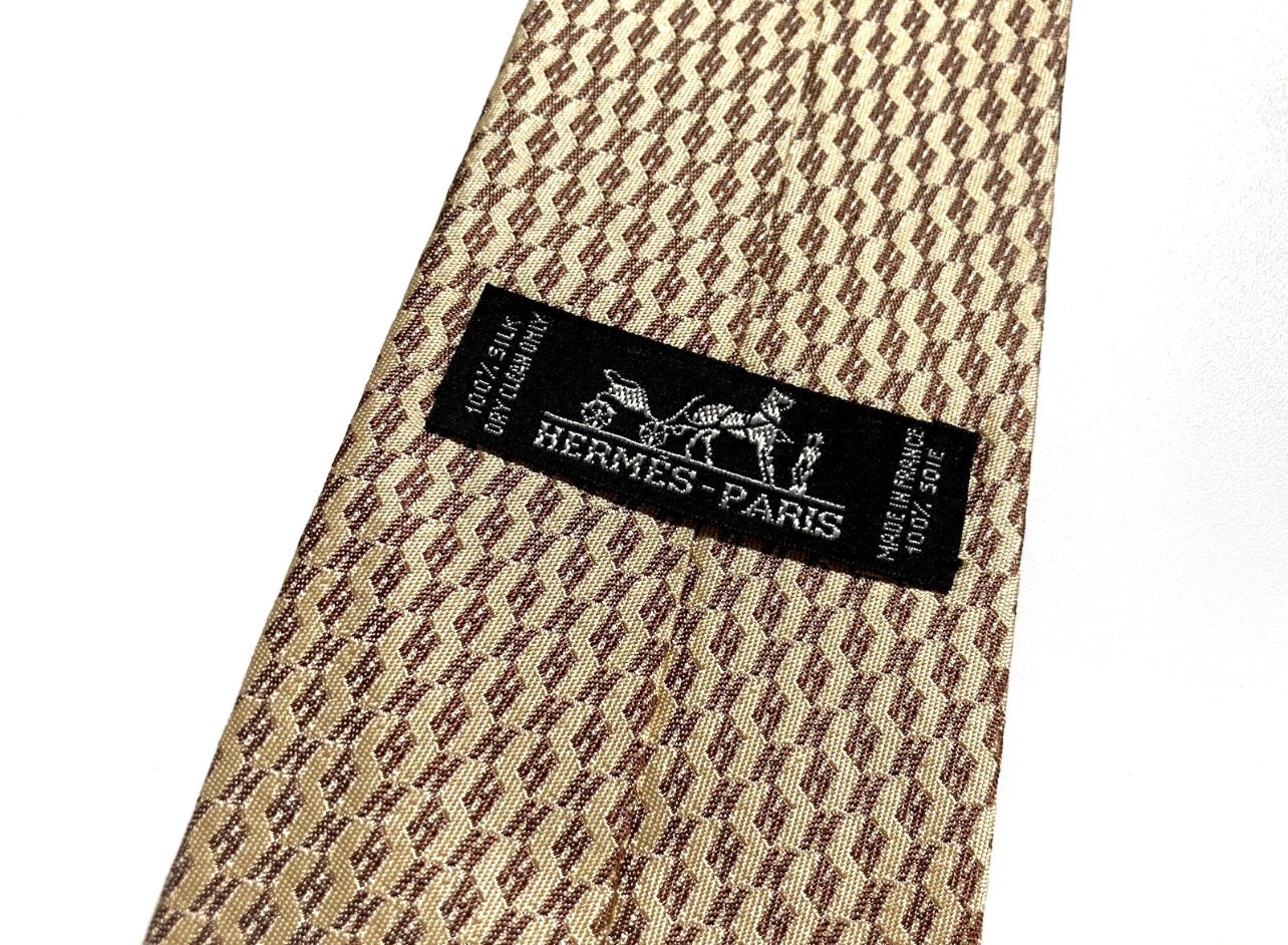 Vintage Hermès "H" JACQUARD SILK WOVEN TIE