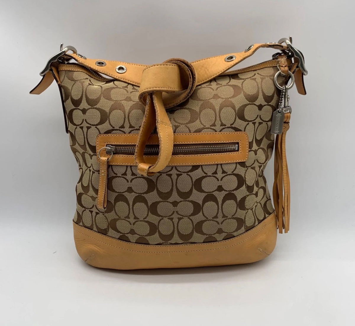 Vintage Y2K Coach Signature Duffle / Knot Shoulder Bag