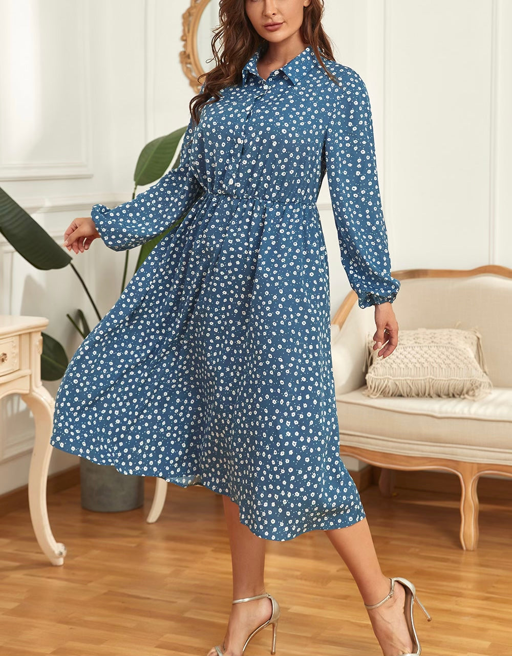 Plus Size Long Sleeve Shirt Dress