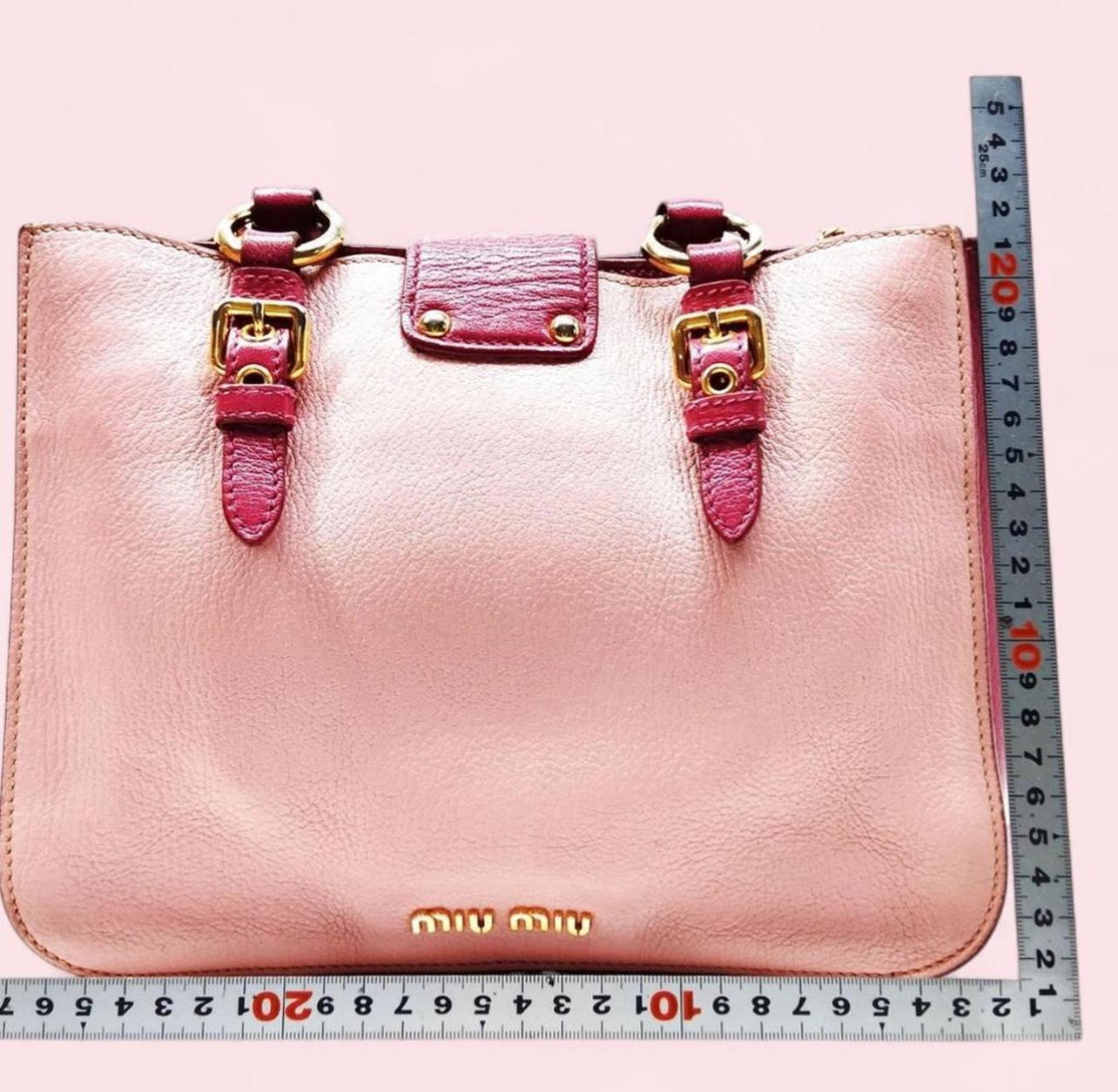 Miu Miu pink leather shoulder bag