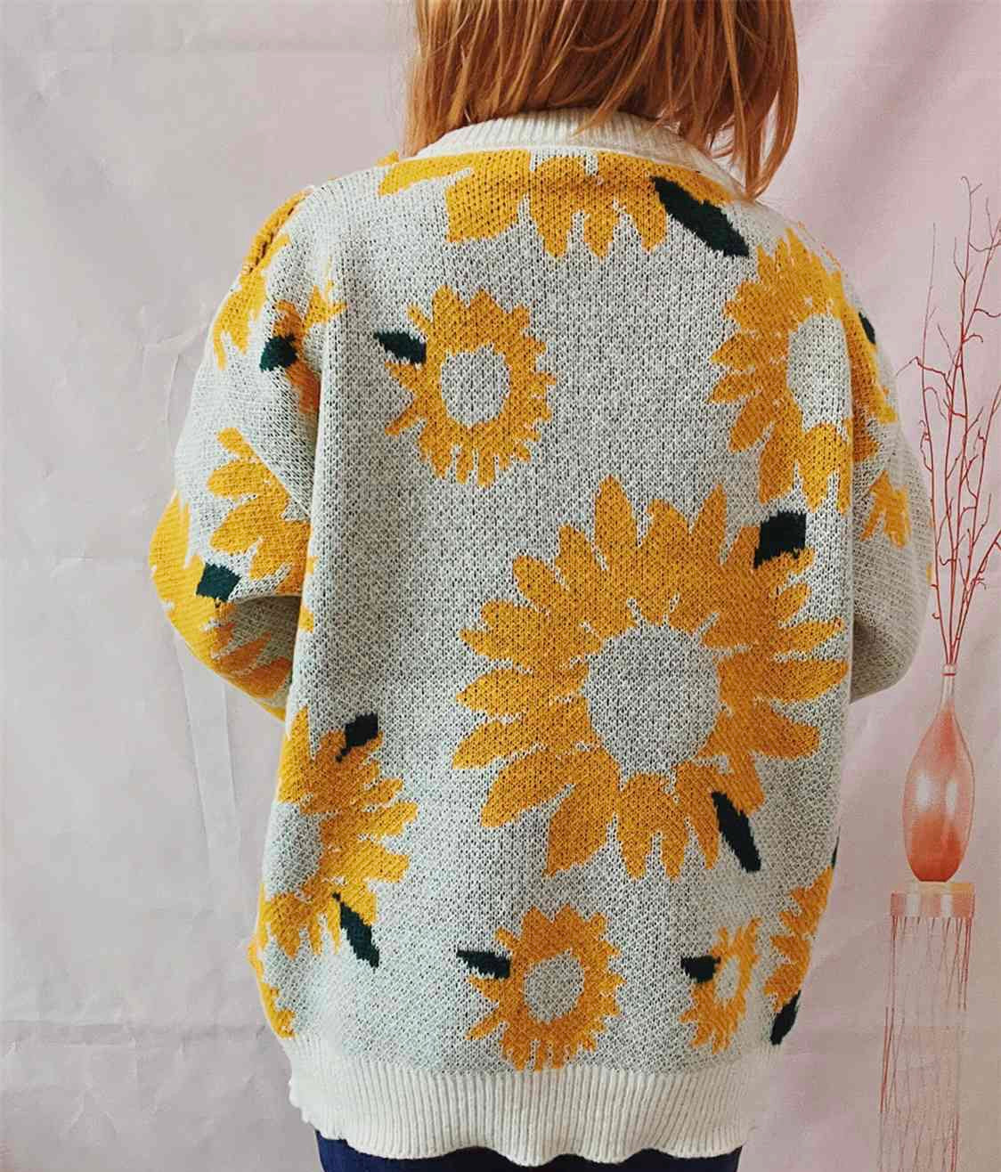 Sunflower Dropped Shoulder Long Sleeve Sweater