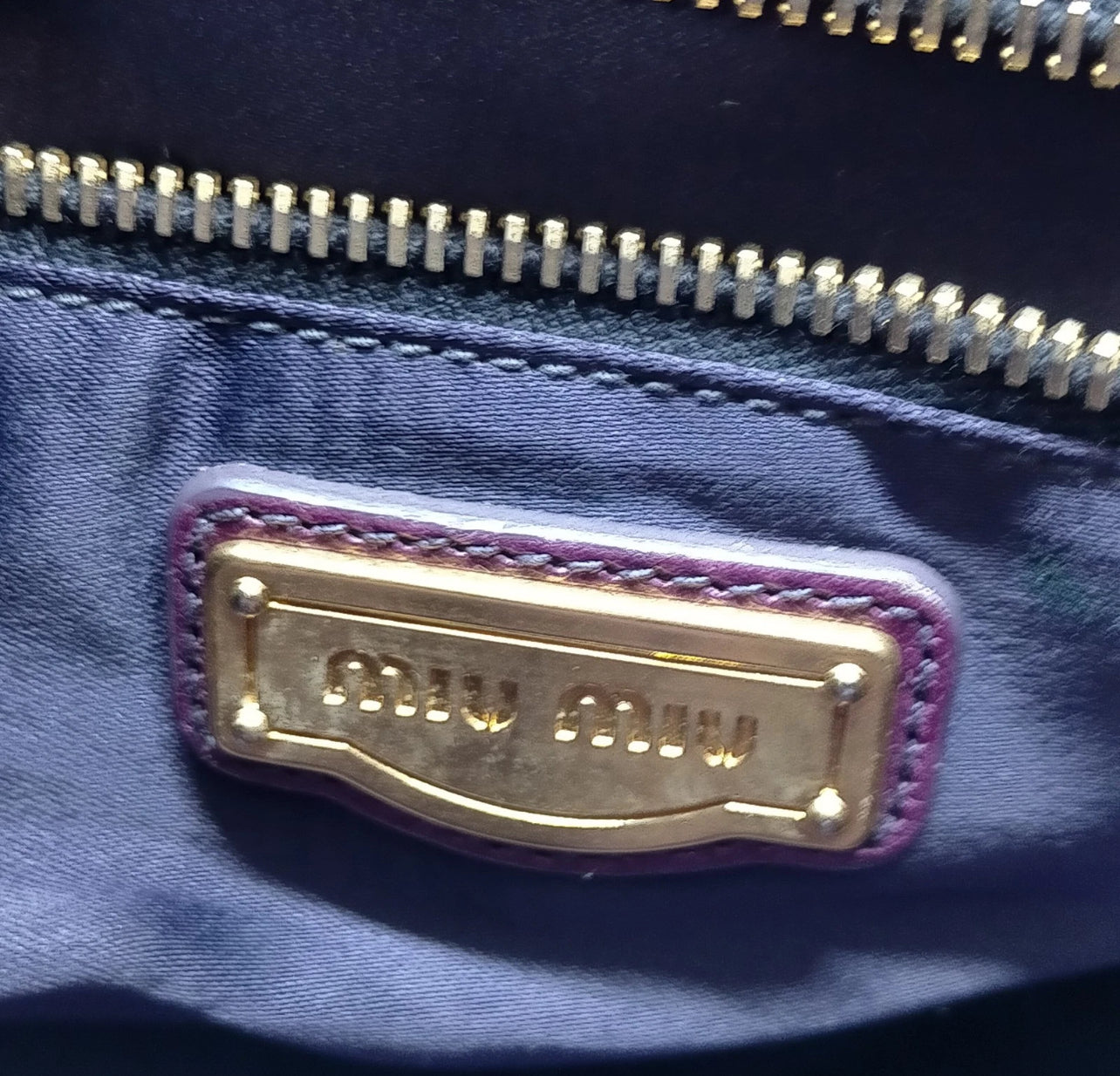 Vintage Miu Miu Purple Leather Handbag