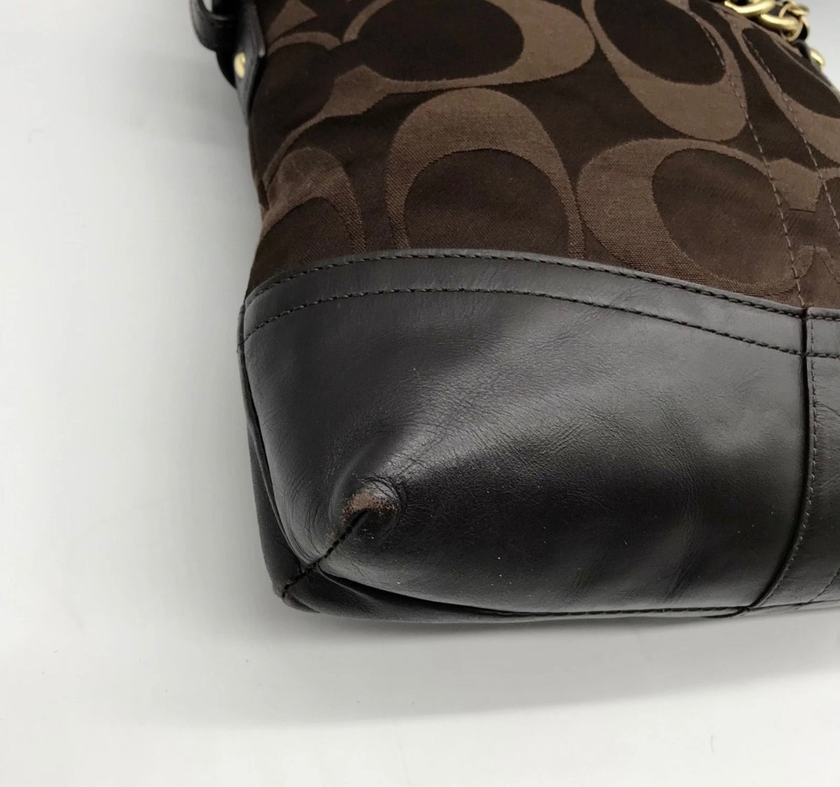 Pre-loved Coach Signature Sateen Chain Duffle / Convertible Bag