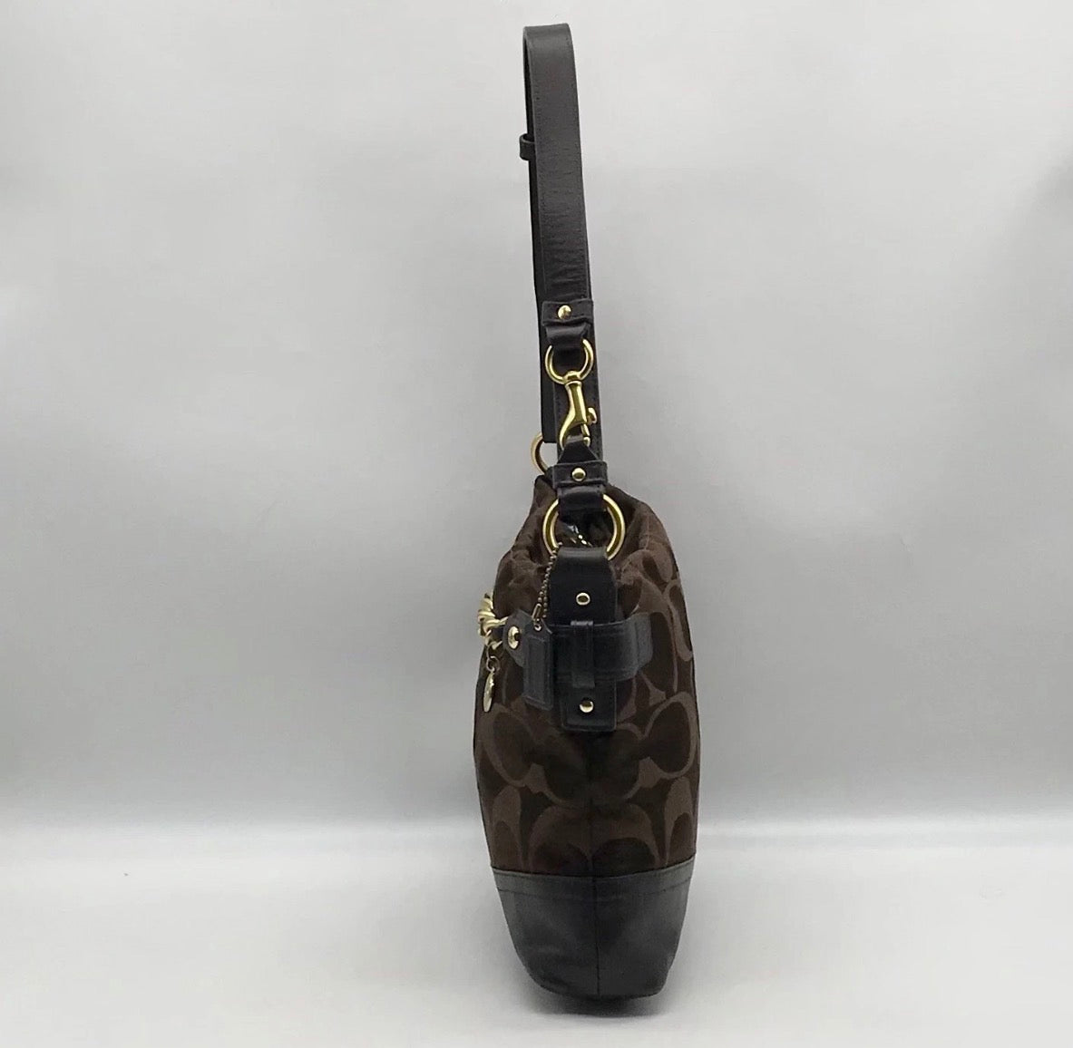 Pre-loved Coach Signature Sateen Chain Duffle / Convertible Bag