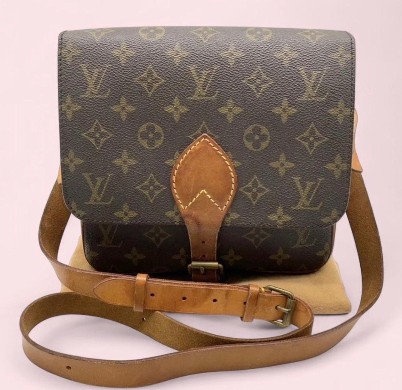 Authentic Vintage Louis Vuitton Monogram Cartouchiere MM M51253 Shoulder Bag
