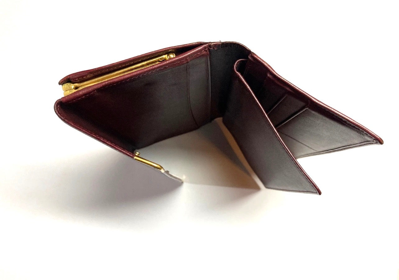 Vintage Cartier CC Emblem Leather Long Wallet