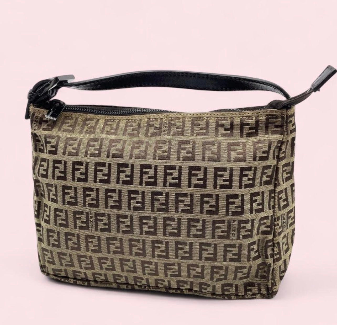 Fendi brown monogram canvas shoulder bag