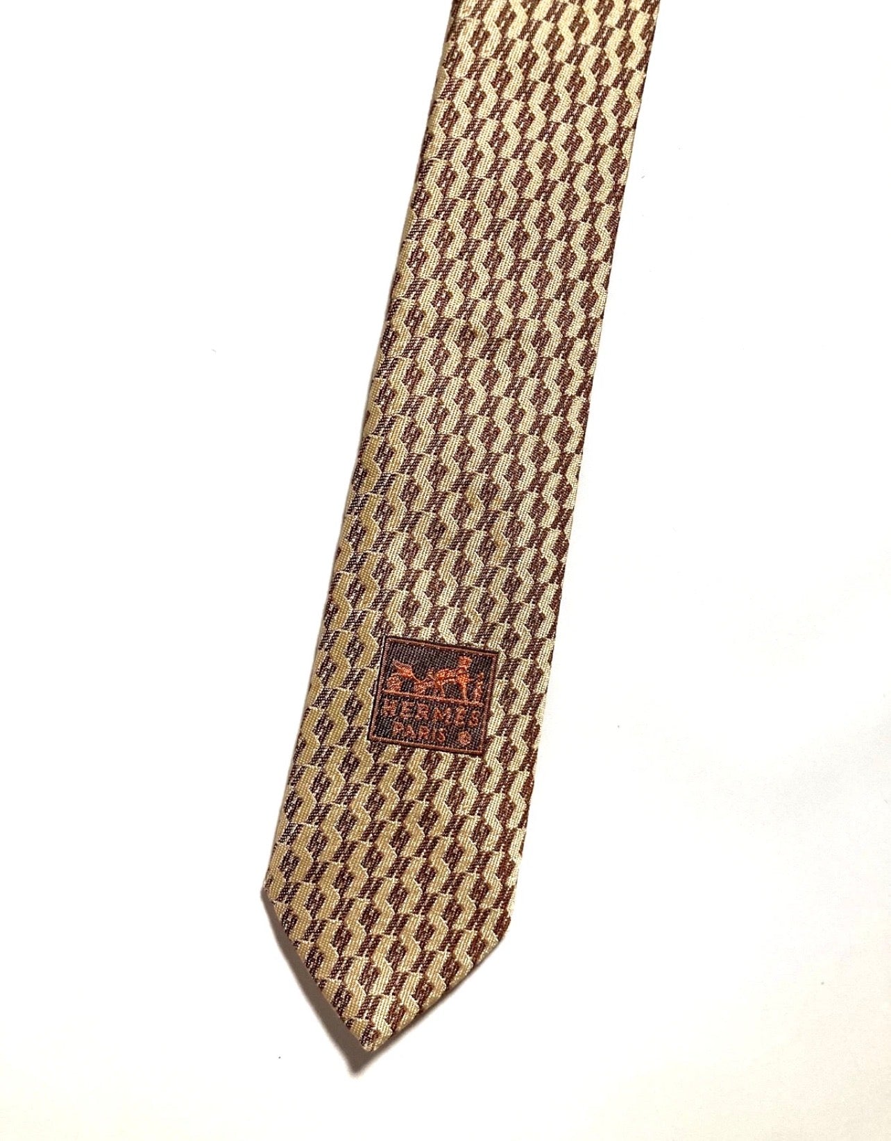 Vintage Hermès "H" JACQUARD SILK WOVEN TIE