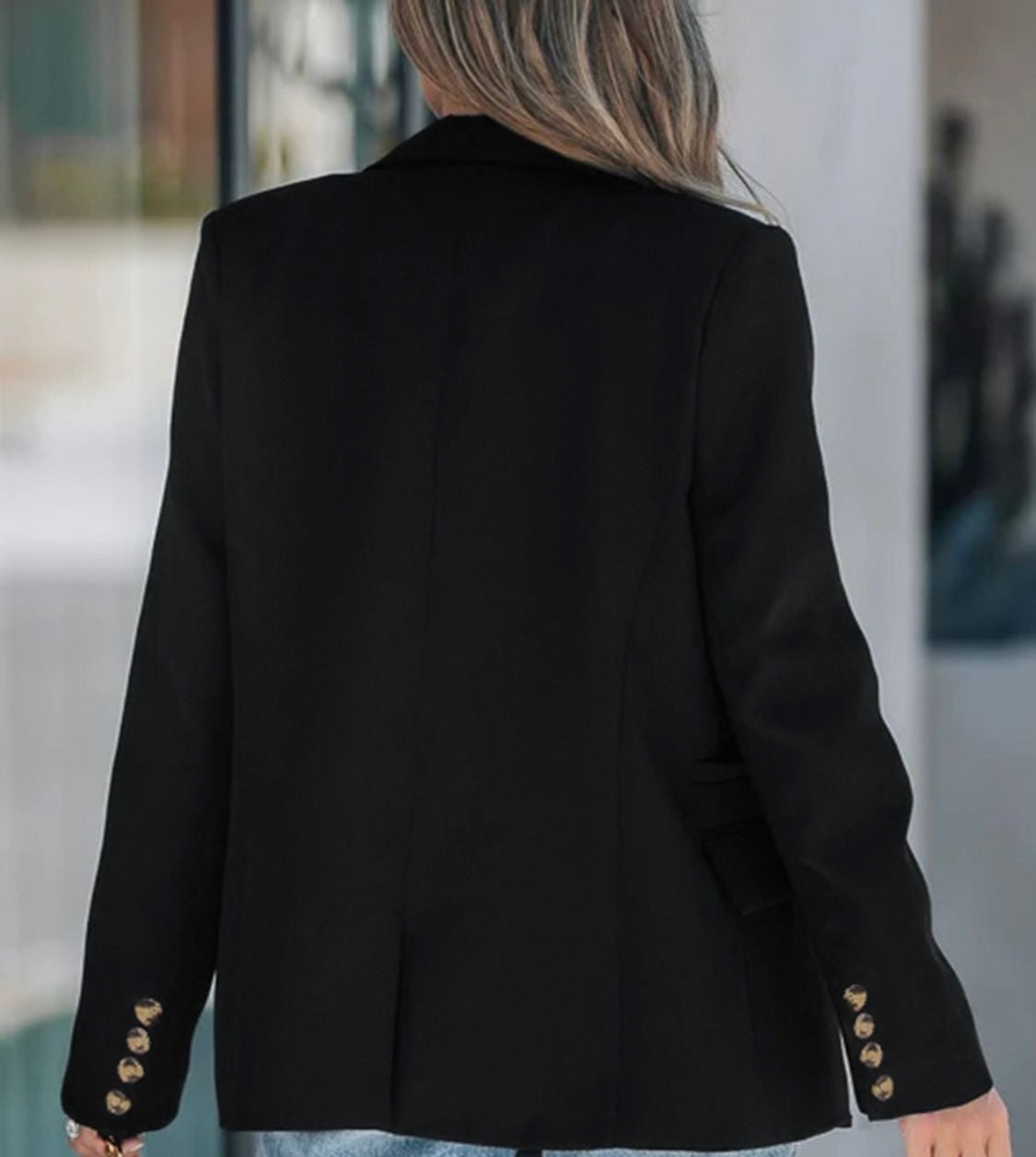 Perfee Lapel Collar Long Sleeve Blazer