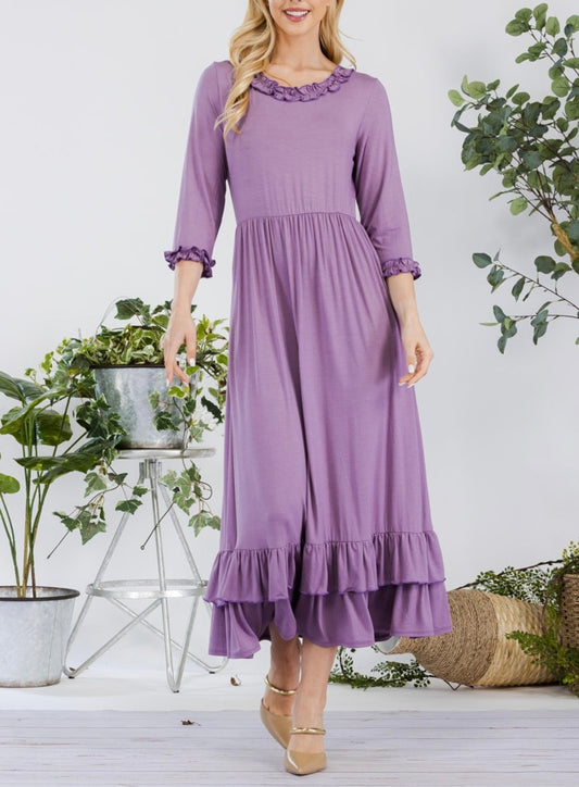 Celeste Full Size Layered Ruffle Hem Dress with Pockets