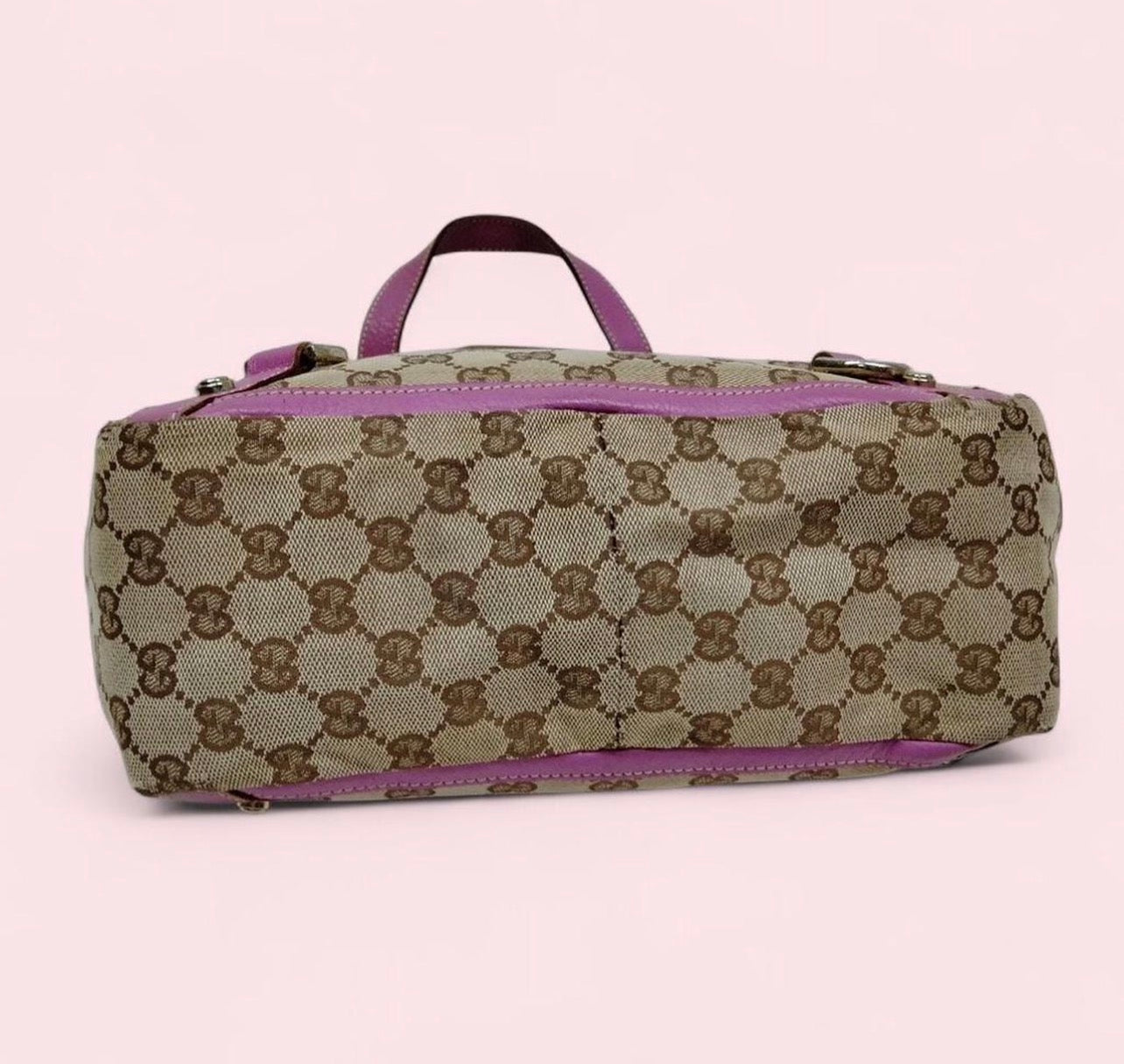 Pink Gucci Tote Bag w/ Brown Canvas