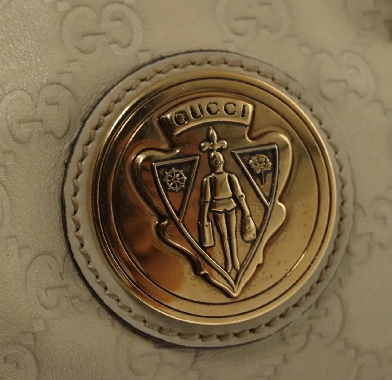 GUCCI GG Leather Guccissima Handbag