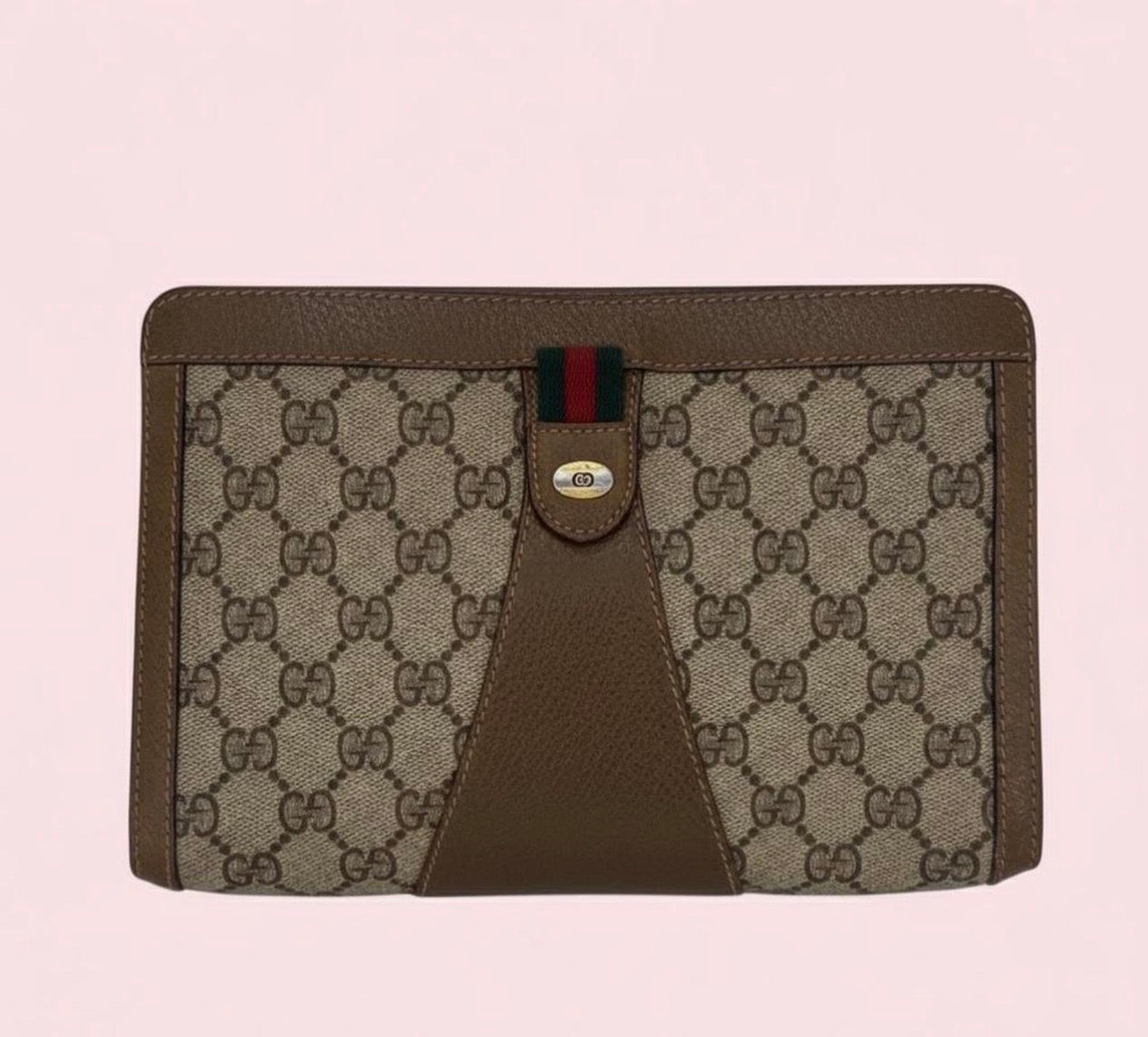 Gucci Vintage GG PVC Sherry Line Clutch bag- Authentic