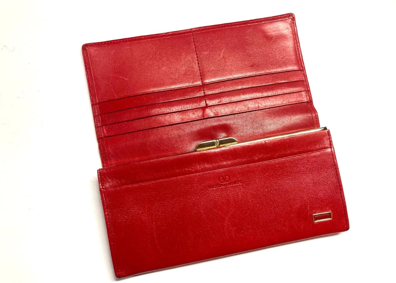 Red VINTAGE VALENTINO Long Wallet
