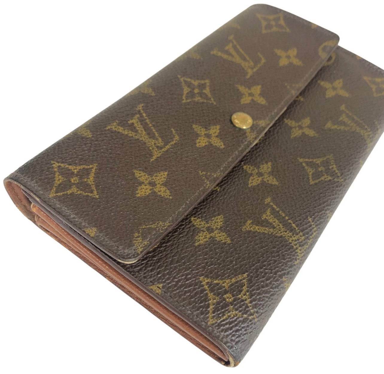 Authentic Louis Vuitton Pochette Porte Monnaie Credit Long Wallet Monogram M61725
