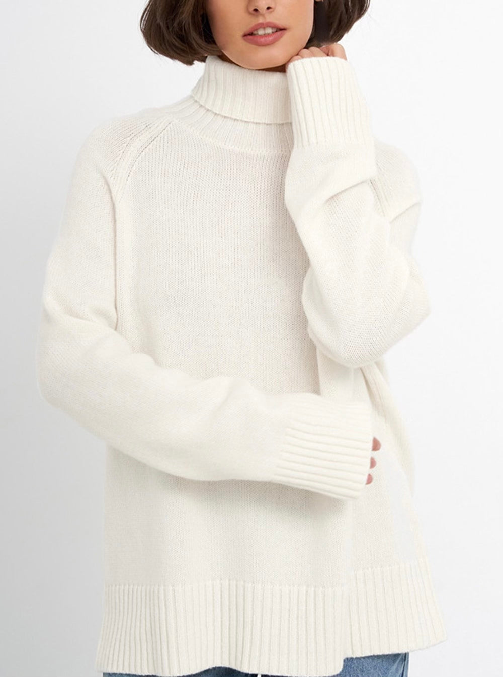 Turtle Neck Raglan Sleeve Sweater