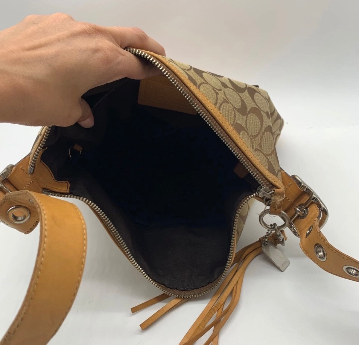 Vintage Y2K Coach Signature Duffle / Knot Shoulder Bag