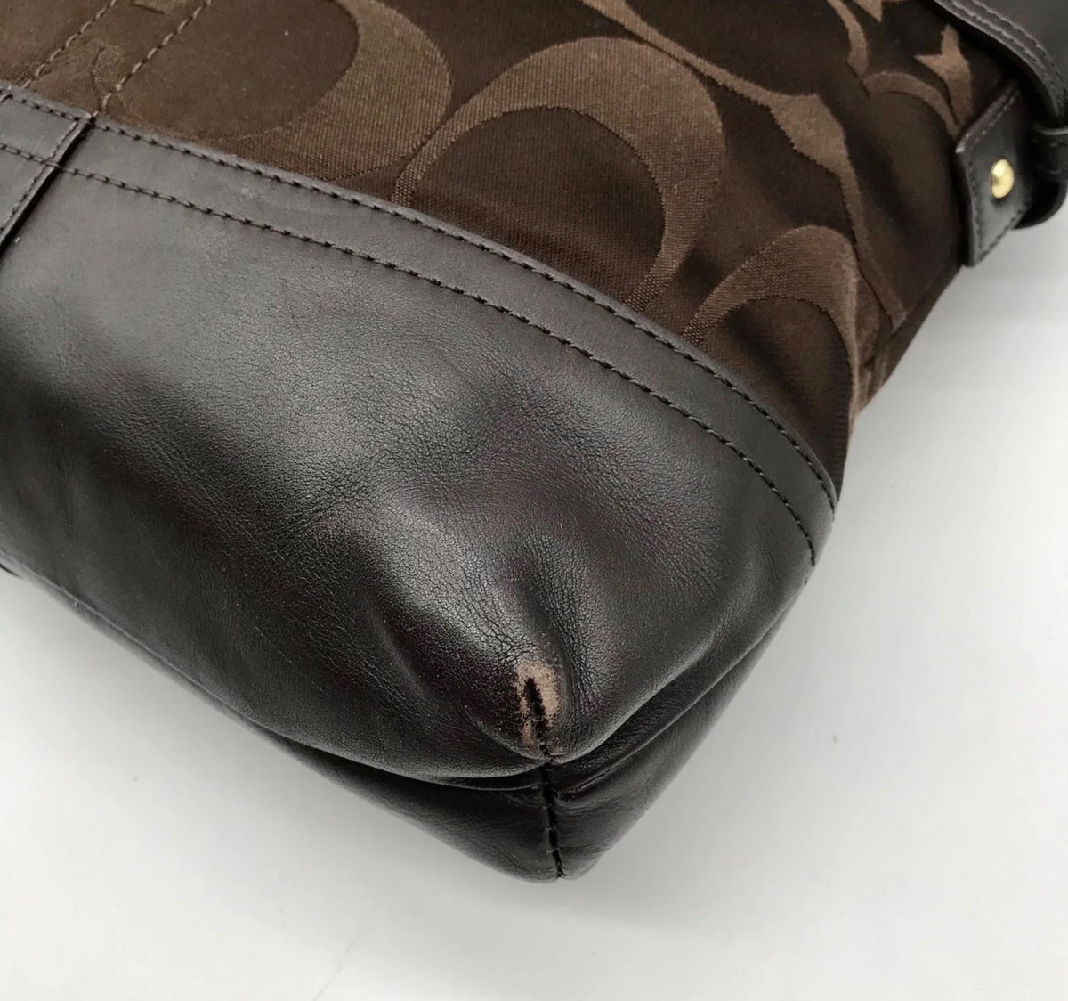 Pre-loved Coach Signature Sateen Chain Duffle / Convertible Bag