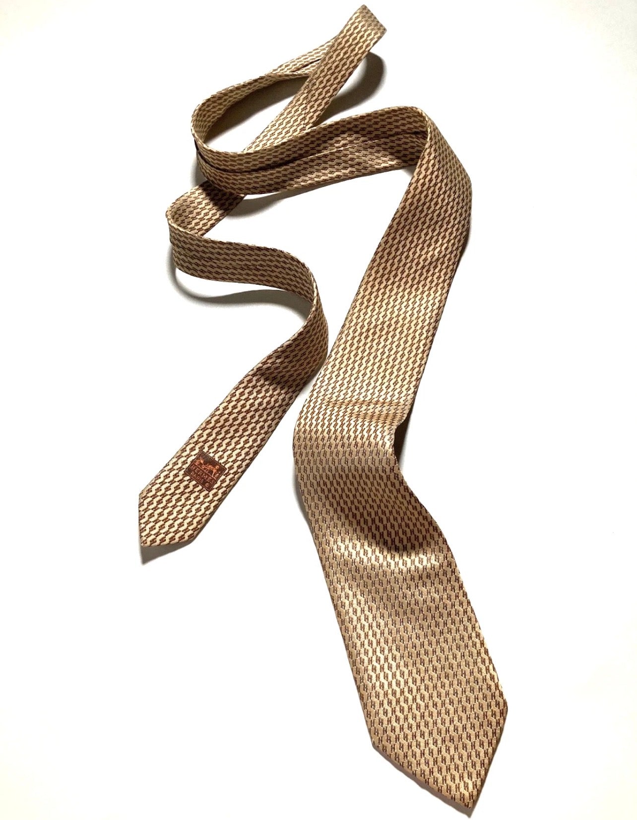 Vintage Hermès "H" JACQUARD SILK WOVEN TIE