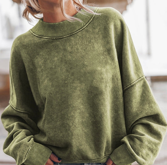 Round Neck Dropped Shoulder Sweatshirt