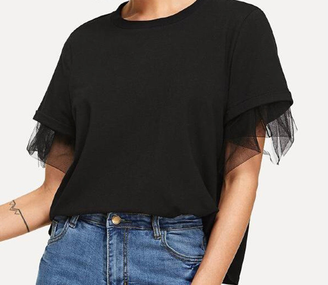 Round Neck Short Sleeve Top