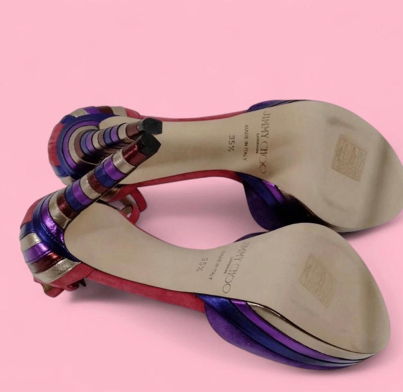 Authentic Jimmy Choo multicoloured suede shoes