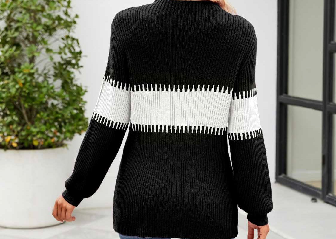 Contrast Round Neck Sweater