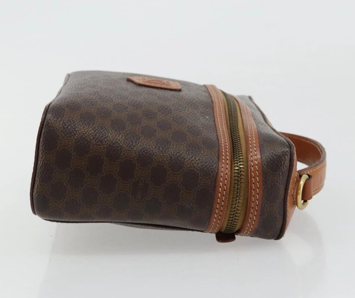 1995 CELINE Macadam Canvas Vanity Hand Bag PVC Leather