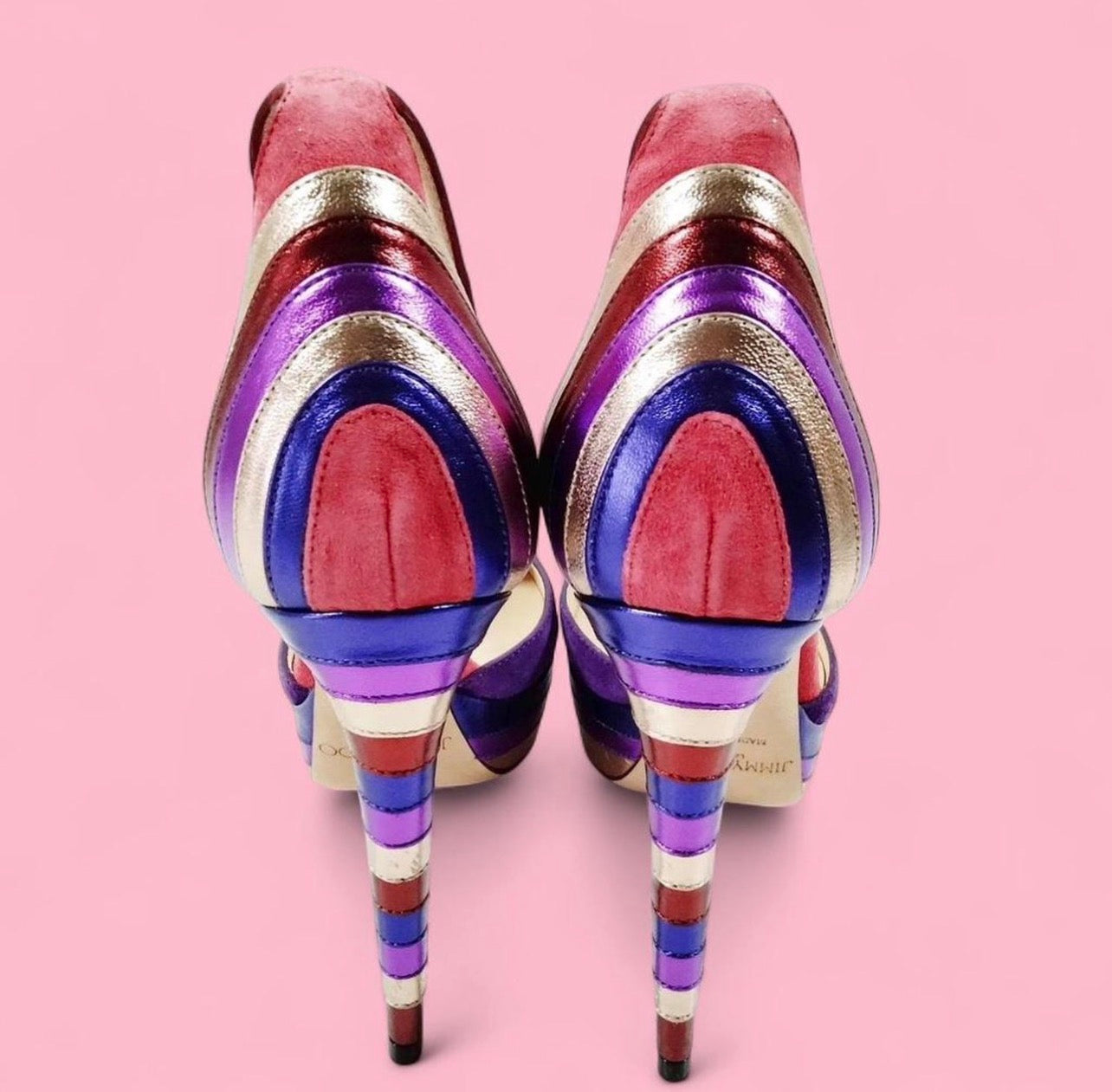 Authentic Jimmy Choo multicoloured suede shoes