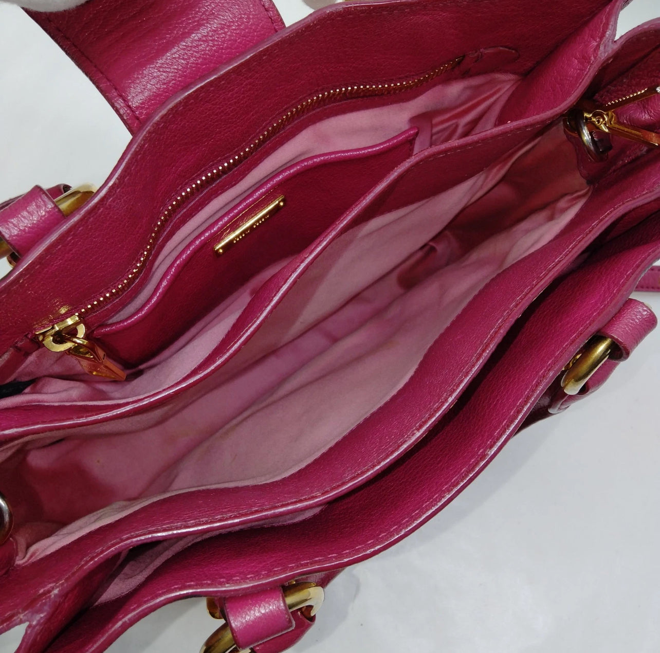 Miu Miu pink leather shoulder bag