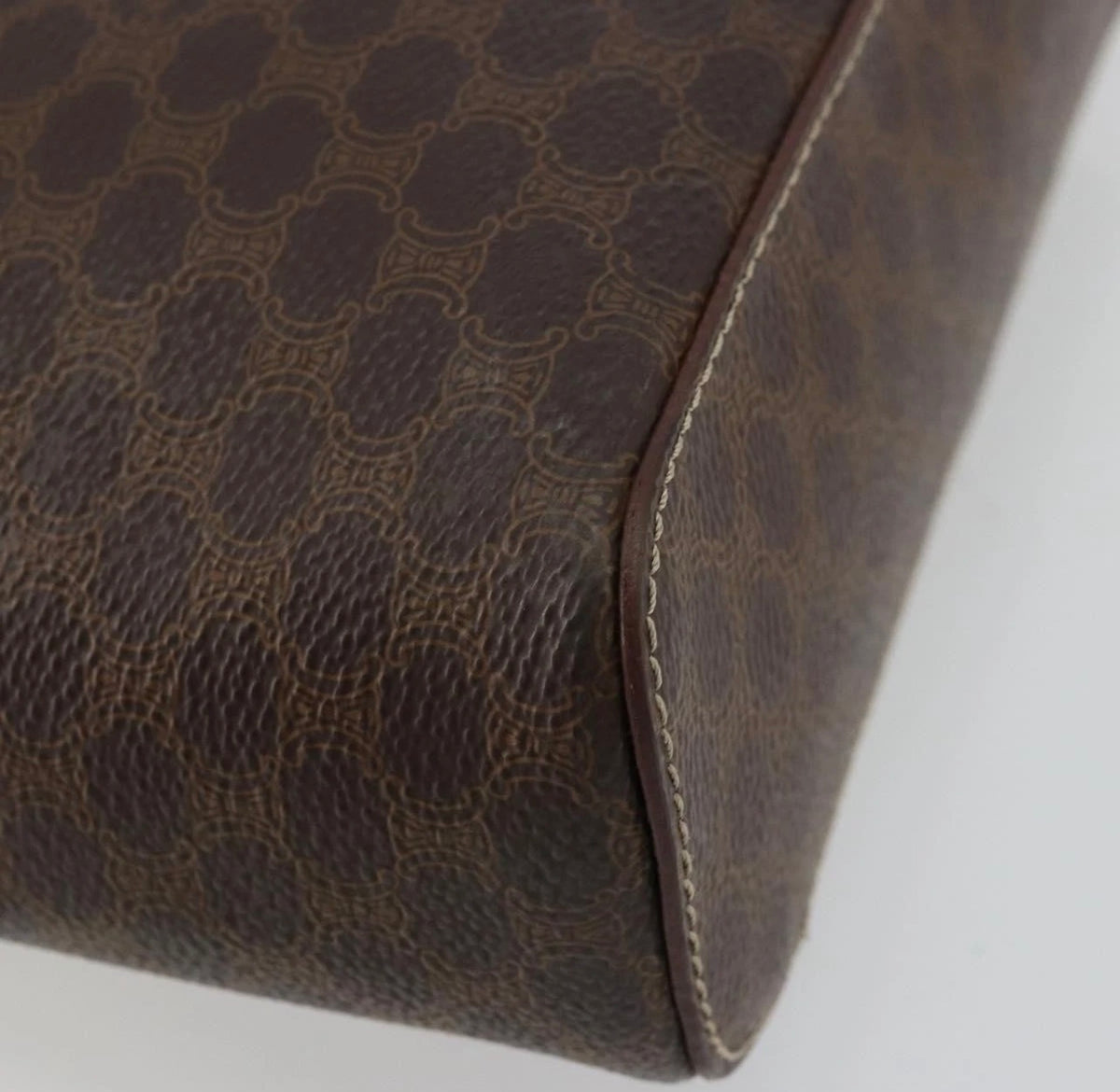 1995 CELINE Macadam Canvas Vanity Hand Bag PVC Leather
