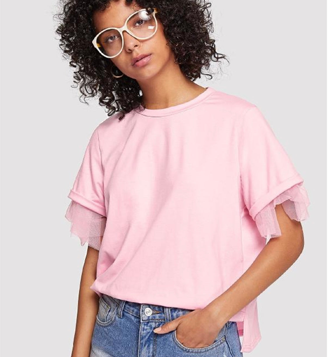 Round Neck Short Sleeve Top