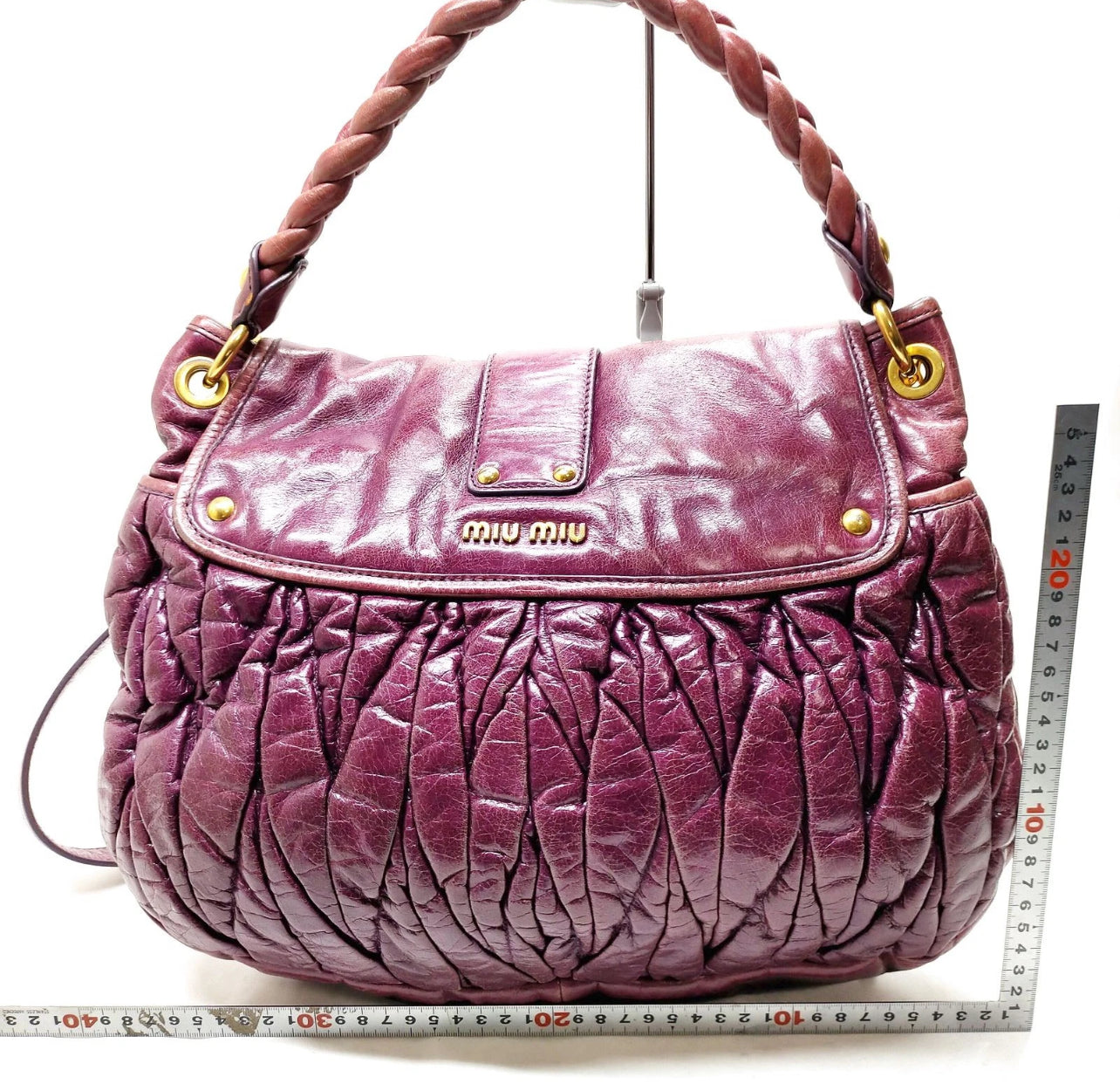 Vintage Miu Miu Purple Leather Handbag