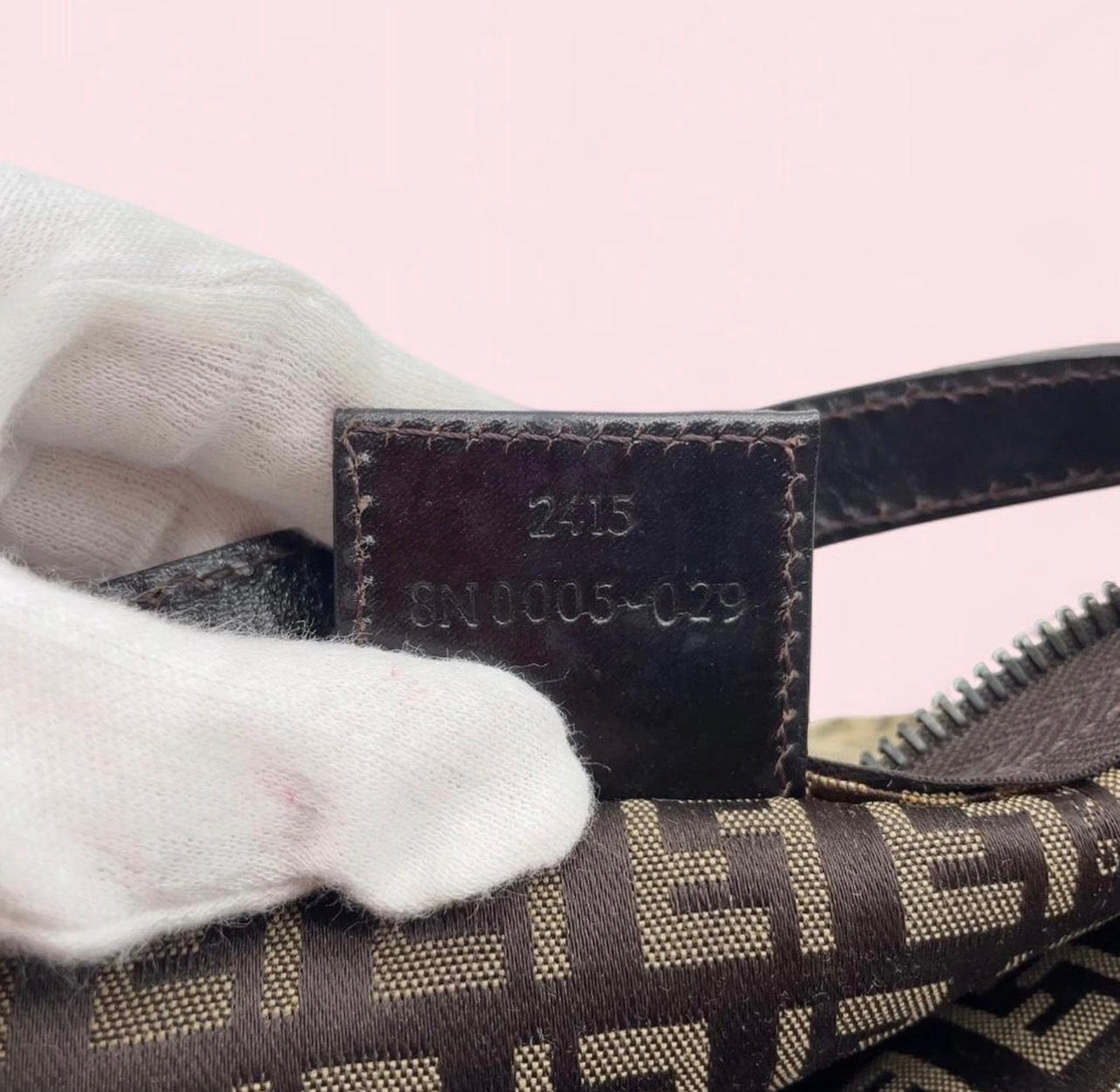 Fendi brown monogram canvas shoulder bag