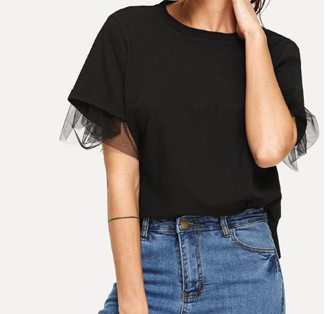 Round Neck Short Sleeve Top