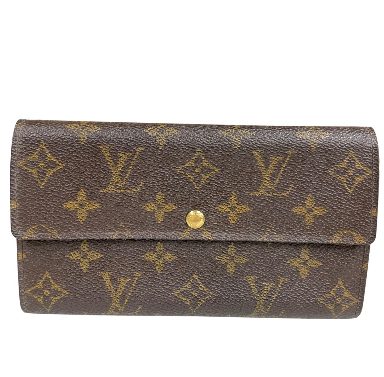 Authentic Louis Vuitton Pochette Porte Monnaie Credit Long Wallet Monogram M61725
