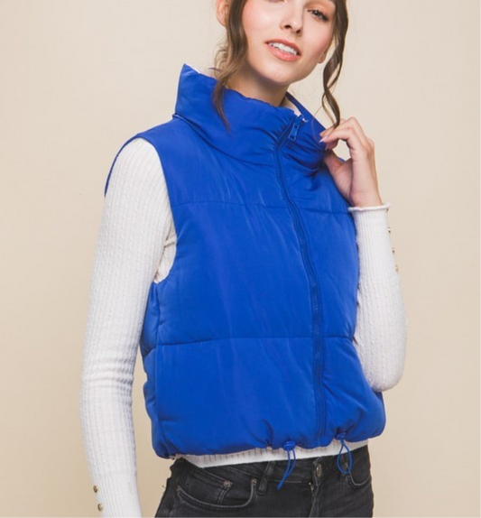 Love Tree Zip Up Cropped Contrast Reversible Vest