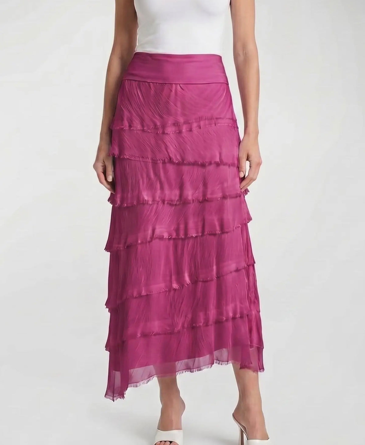 Italian Silk Ruffle Skirt (Orchid)