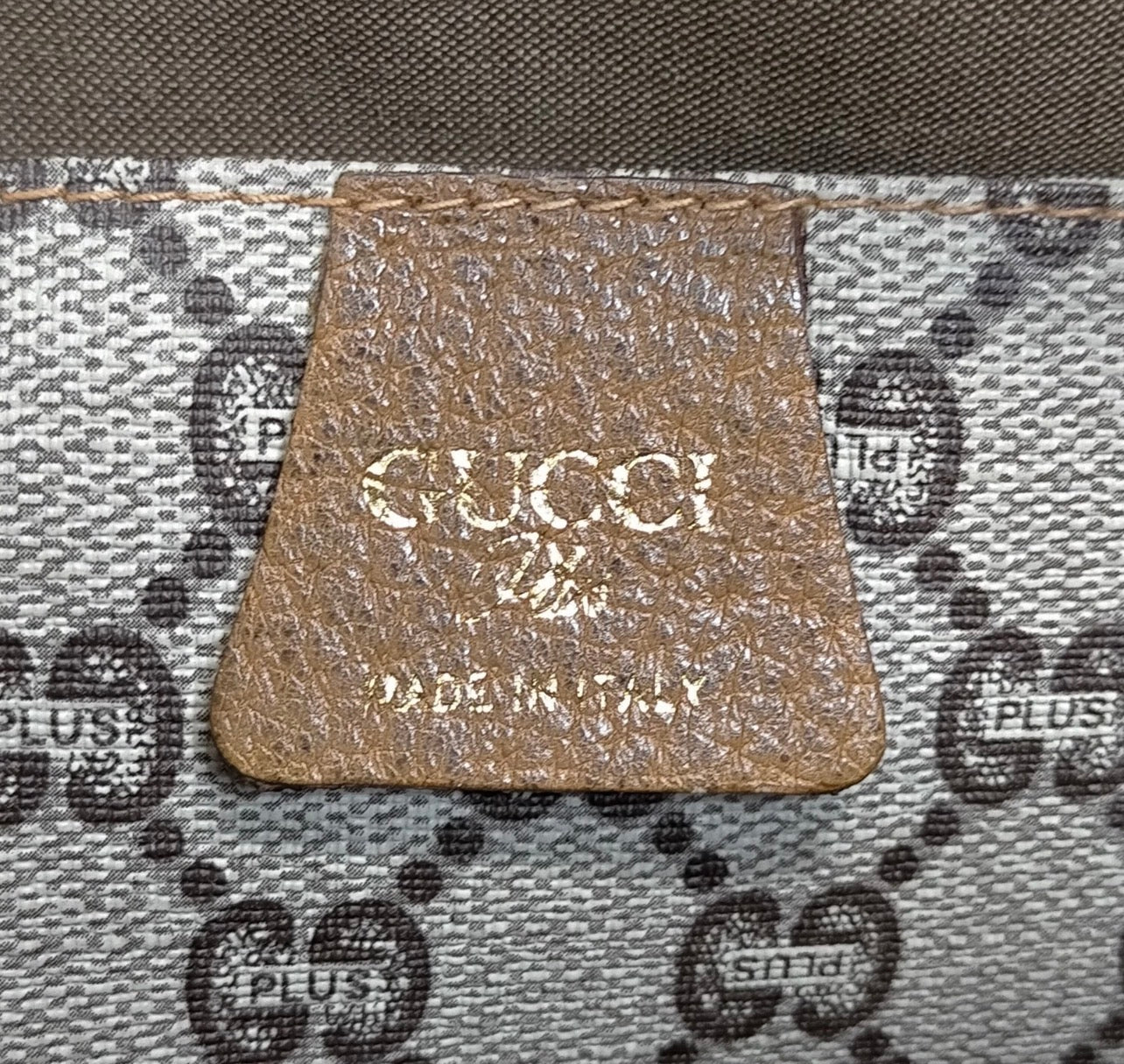 Vintage (19070's/80's) GUCCI PLUS Tote Bag Sherry Line Brown PVC
