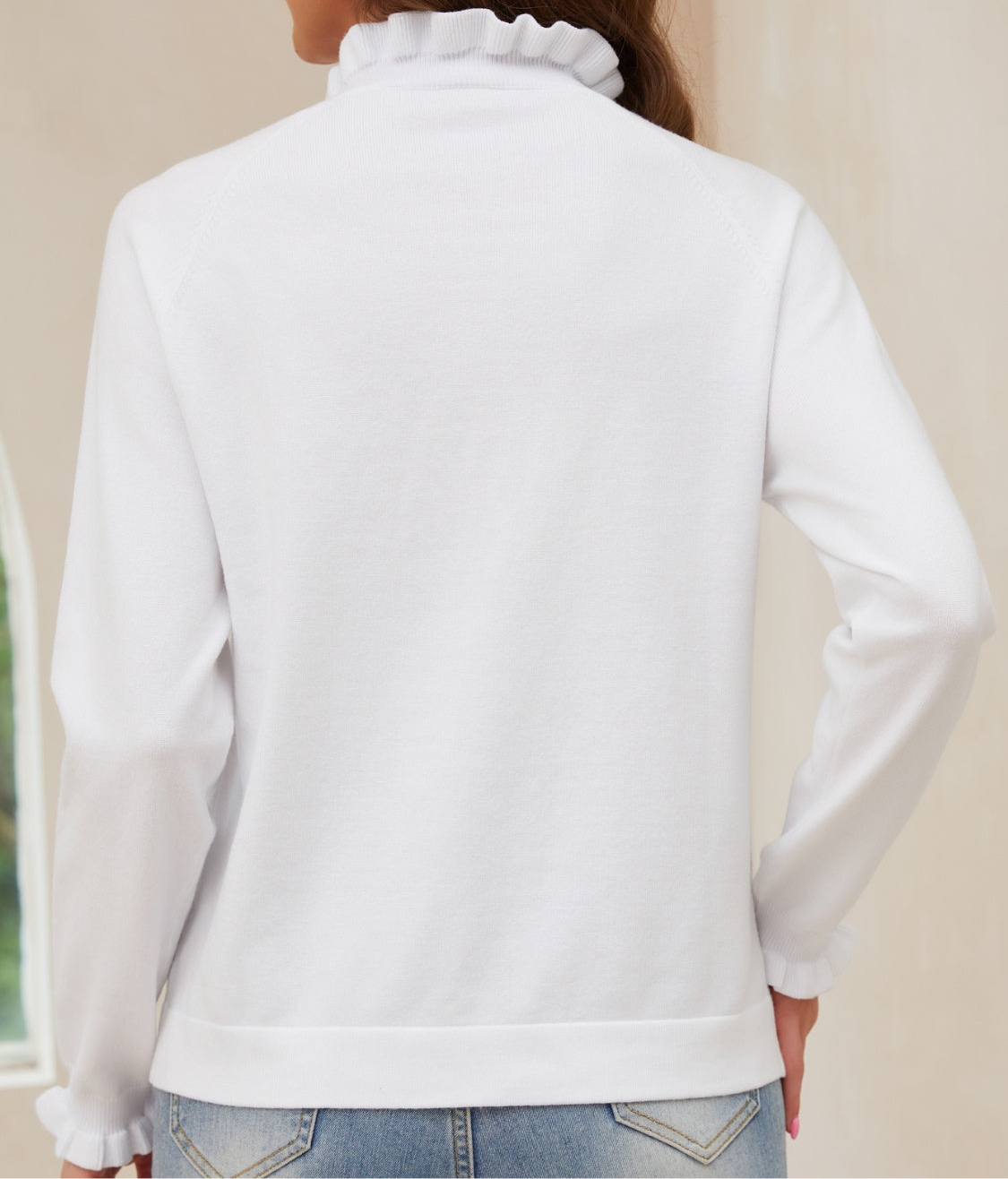 Decorative Button Turtleneck Long Sleeve T-Shirt