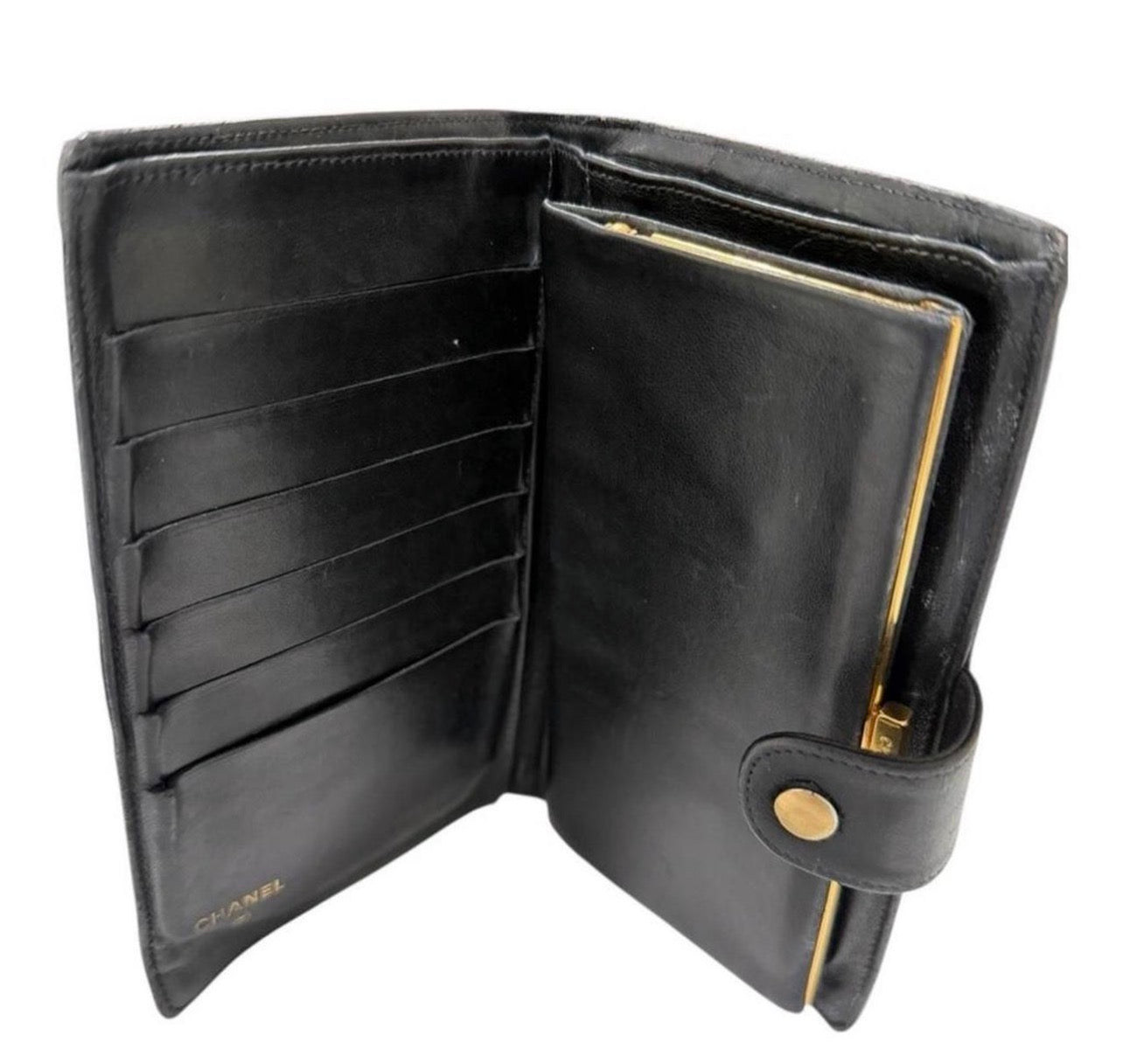 Authentic Chanel Vintage Lambskin Long Wallet