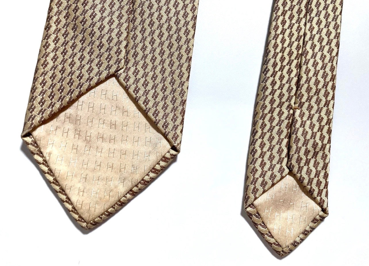 Vintage Hermès "H" JACQUARD SILK WOVEN TIE